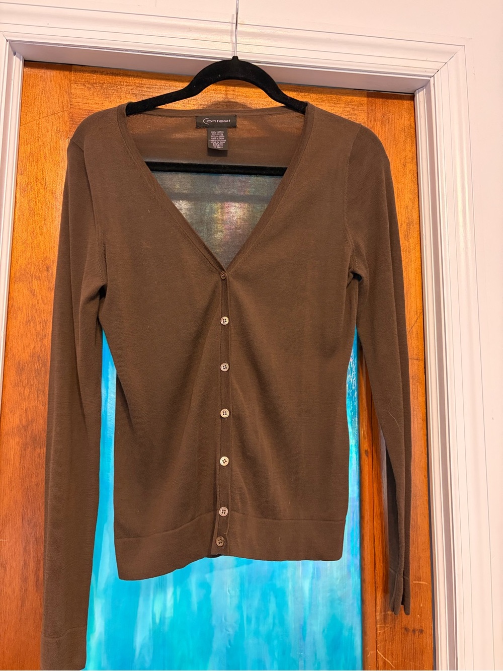 Context brown cardigan button up sweater